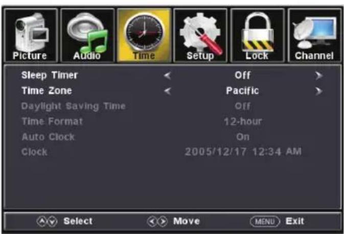 Furrion FDUF65CBR - Time Settings - 1
