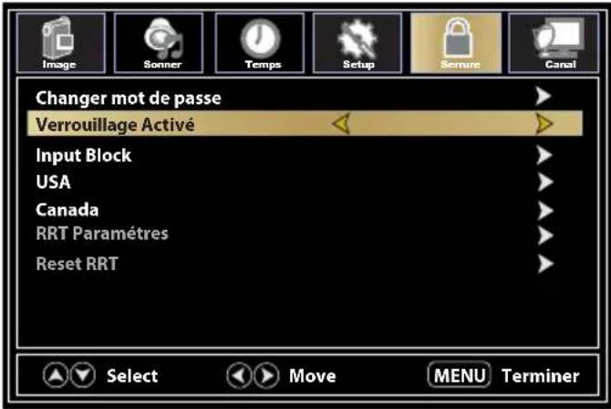 Furrion FEHS39L6A - Paramètres de verrouillage - 1