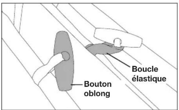 Bouton oblong Boucle élastique