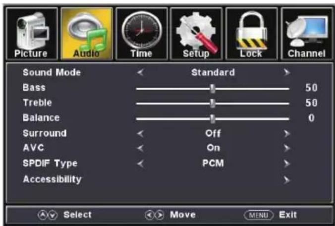Furrion FDUP55CBR - Audio Settings - 2
