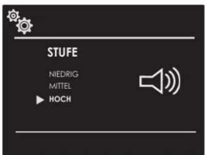 STUFE NIEDRIG MITTEL HOCH