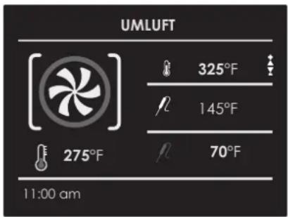 UMLuft 325°F 145°F 70°F 275°F 11:00 am