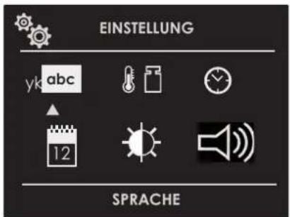 EINSTELLUNG yk abc 12 SPRACHE