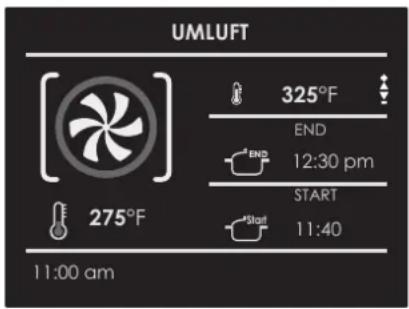 UMLuft 325°F END 12:30 pm START 11:40 275°F 11:00 am