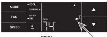 MODE COOL FAN ONLY AUTO ON SPEED COOL MENU