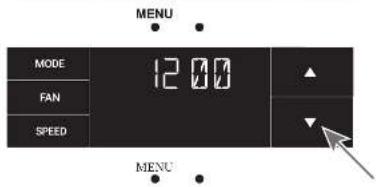 MENU MODE FAN SPEED 1200 MENU