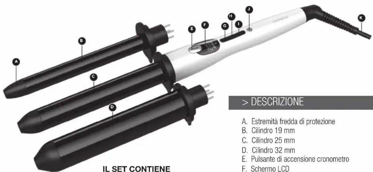 Carmen 3in1 Pro Curler CT6350 - Specifiche tecniche - 1