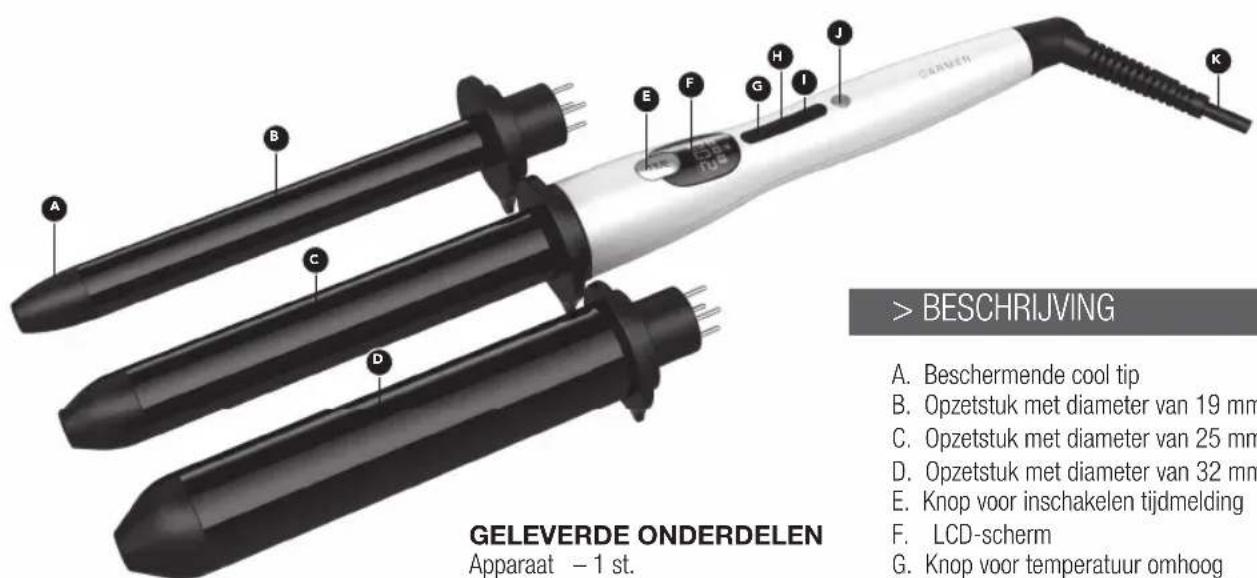 Carmen 3in1 Pro Curler CT6350 - Technische specificaties - 1