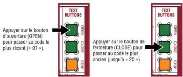 LIFT-MASTER SL585UL - Pour défiler jusqu'aux codes enregistrés - 1