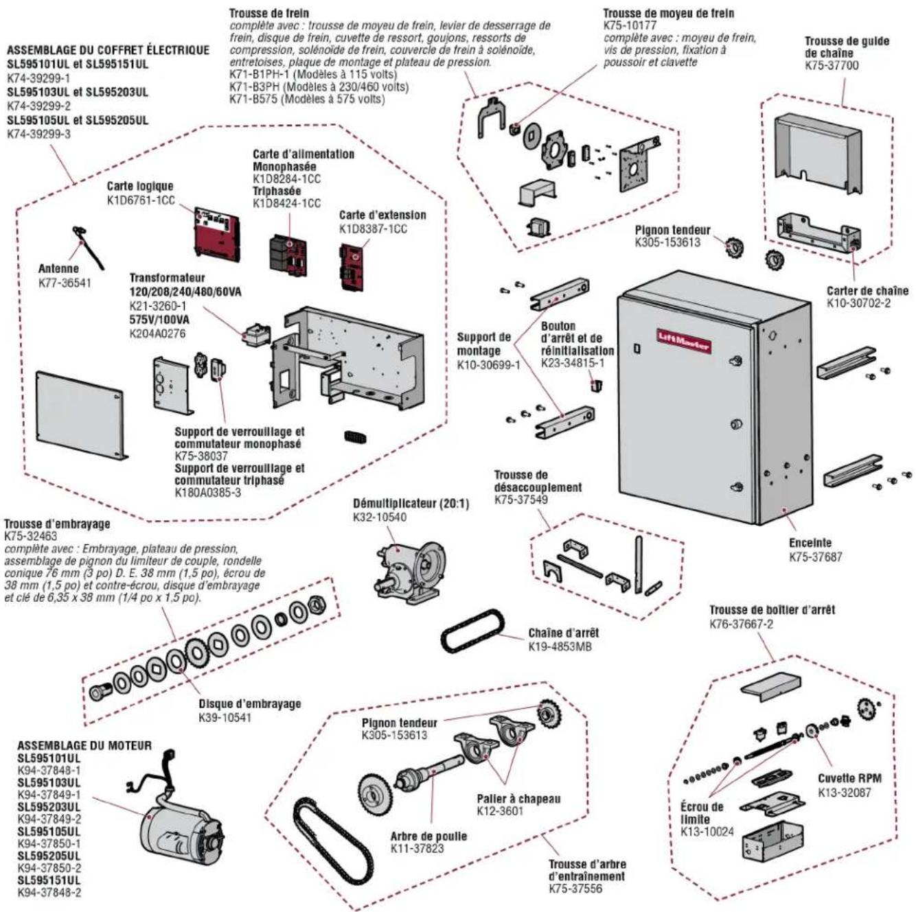 LIFT-MASTER SL585UL - Pièces de réparation - 1