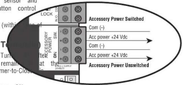 LIFT-MASTER HCT16 - Accessory power 24 VDC, MAX 500 mA (4 Tc) - 2