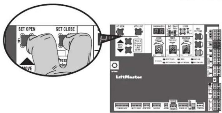 LIFT-MASTER INSL24UL - Regler peinturement la limite d'ouverture - 1