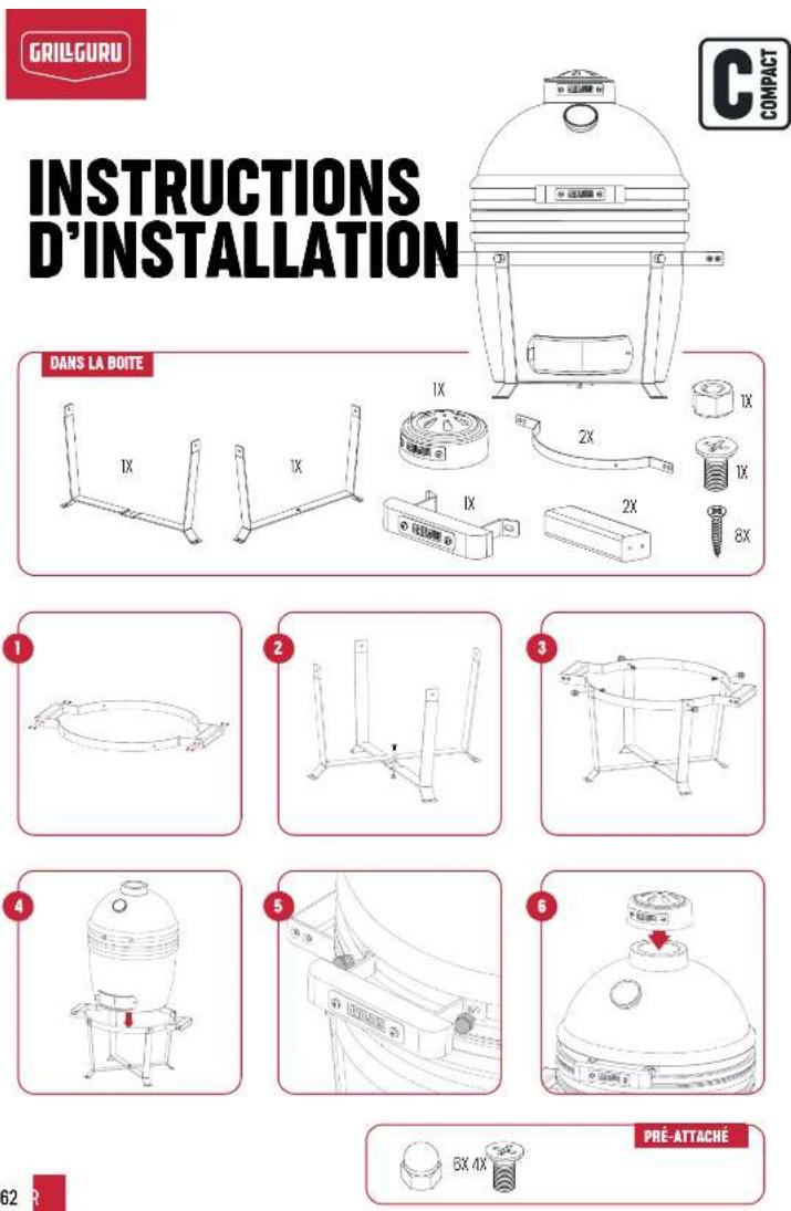 Grill Guru Kamado Original Compact - Veuillez conserver ces instructions pour consultation ulterieure - 3