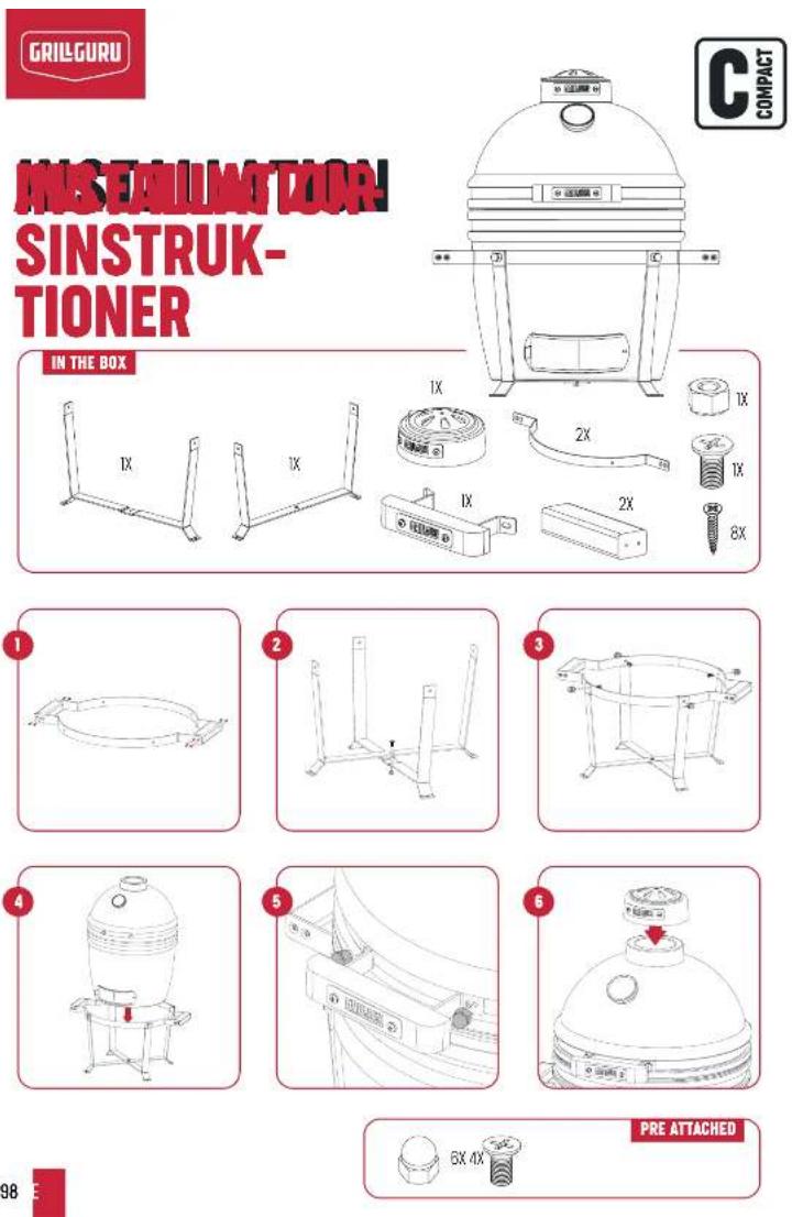 Grill Guru Kamado Original Compact - VÄNLIGEN SPARA DESSA INSTRUKTIONER FÖR FRAMTIDA REFERENS - 4