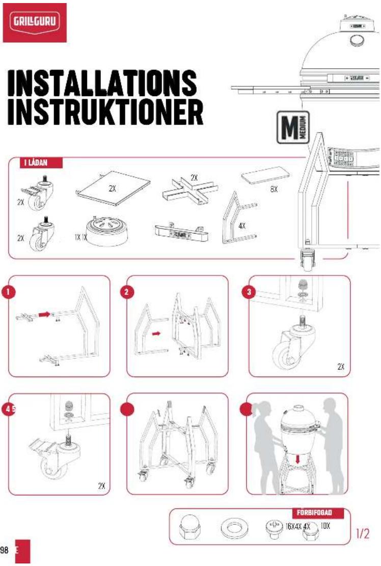 Grill Guru Kamado Original Medium - VÄNLIGEN SPARA DESSA INSTRUKTIONER FÖR FRAMTIDA REFERENS - 3