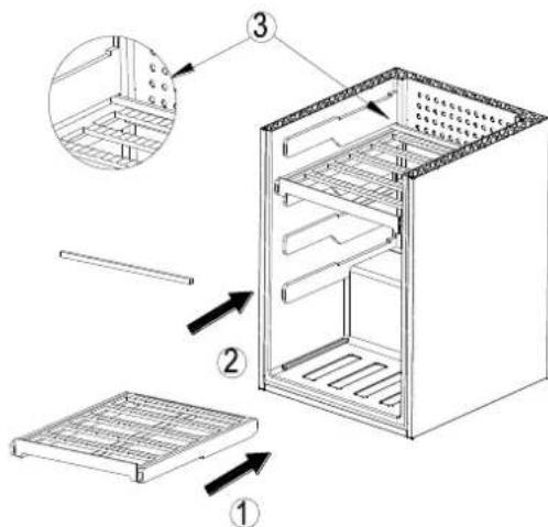 LA SOMMELIERE CTVNE142A - Installation des clayettes coulissantes (en option accessoires) - 1