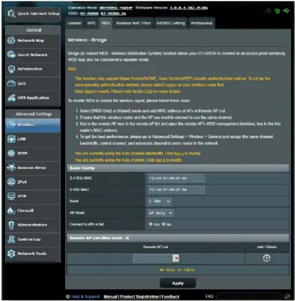 ASUS RTAX1800U - Pontage WDS - 1