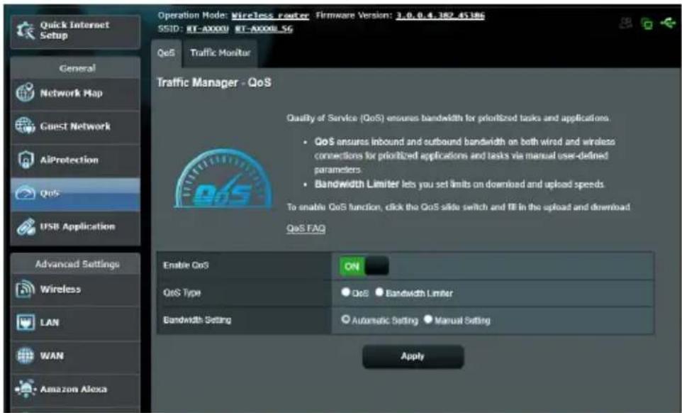 ASUS RTAX1800U - Gérer le service qos (qualité de service) - 1