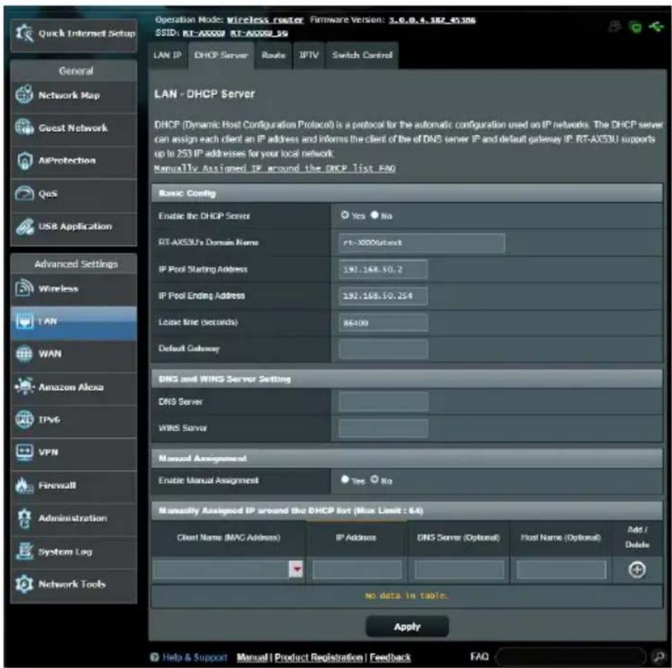 ASUS RTAX1800U - Serveur DHCP - 1