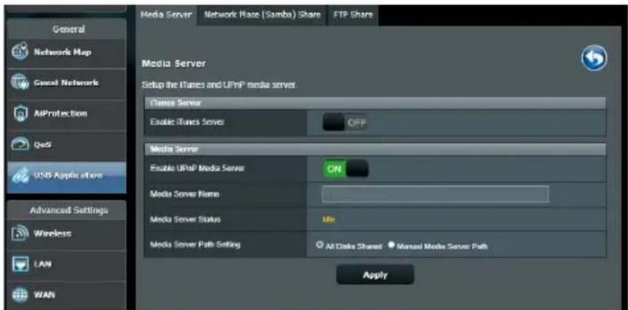 ASUS RTAX1800U - Utiliser le service de partage DLNA - 1