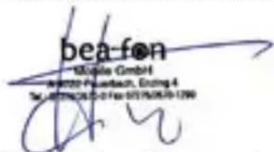 Bea-fon Visitor 1V - Déclaration de conformité - 1