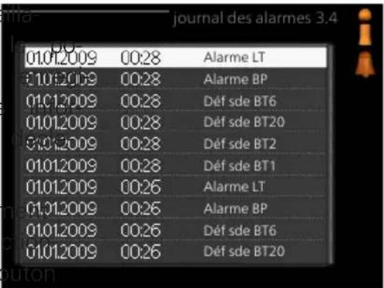 Nibe F12456 - Journal des alarmes - 1