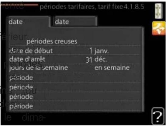 Nibe F12456 - Periodes tarifairs, electricite - 2