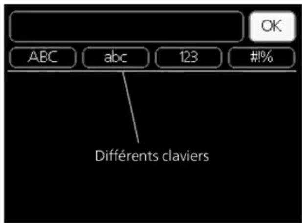 Nibe F12456 - Utilisez le clavier virtuel - 1