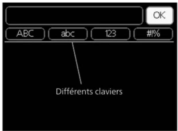 Nibe F114512 - Utilisez le clavier virtuel - 1
