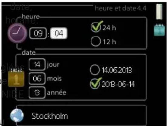 Nibe F114512 - HEURE ET DATE - 1