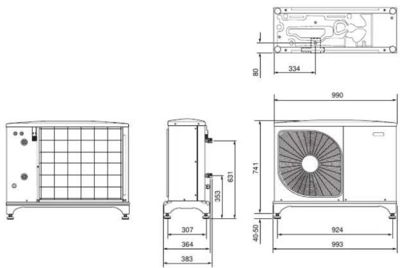 Nibe F204012 - Dimensions et plans d'implantation - 1