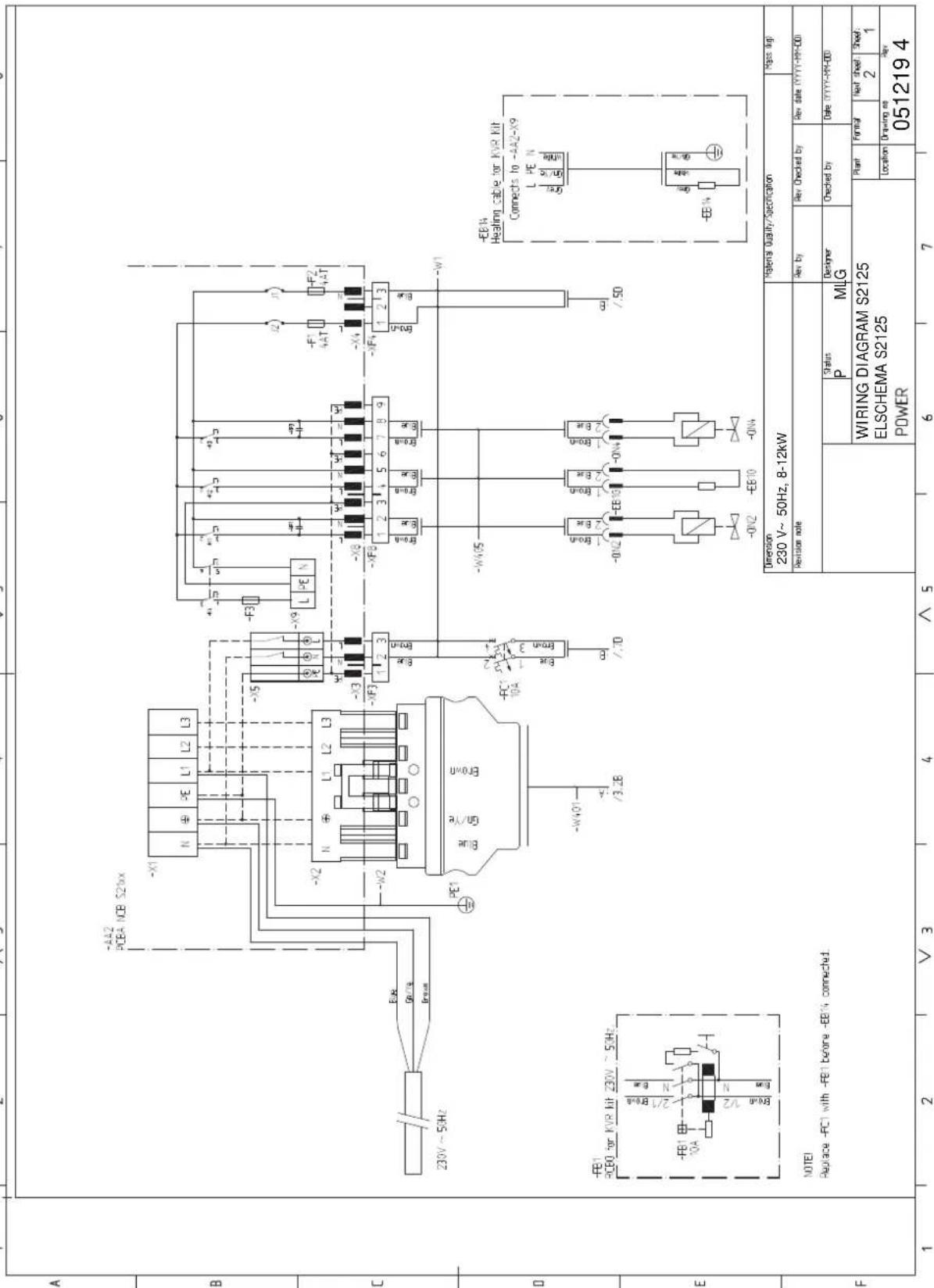 Nibe S212512 - Scheme du circuit electrique - 1