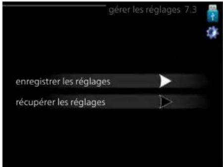 Nibe F115516 - Menu 7.3 - gérer les réglages - 1