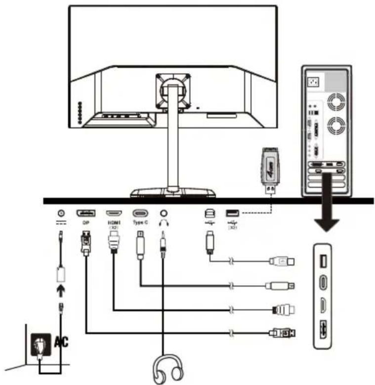 COOLER MASTER Gaming GM32FQ - Connectez le moniteur à la base - 2