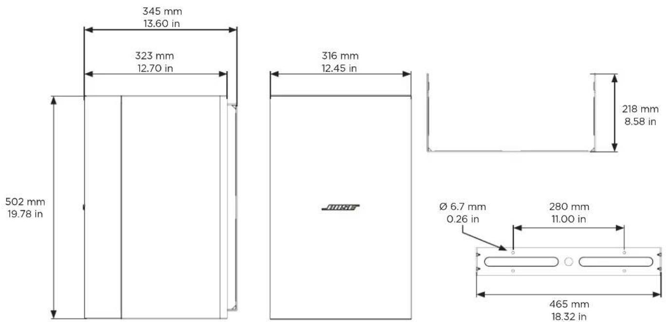 BOSE DesignMax DM10SSub - Product Dimensions - 1