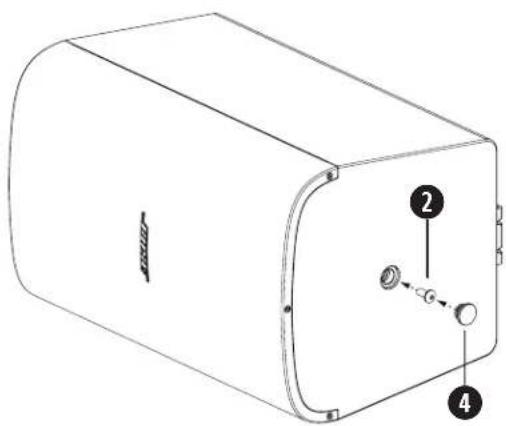 Technical diagram of a device casing with labeled parts and connection points