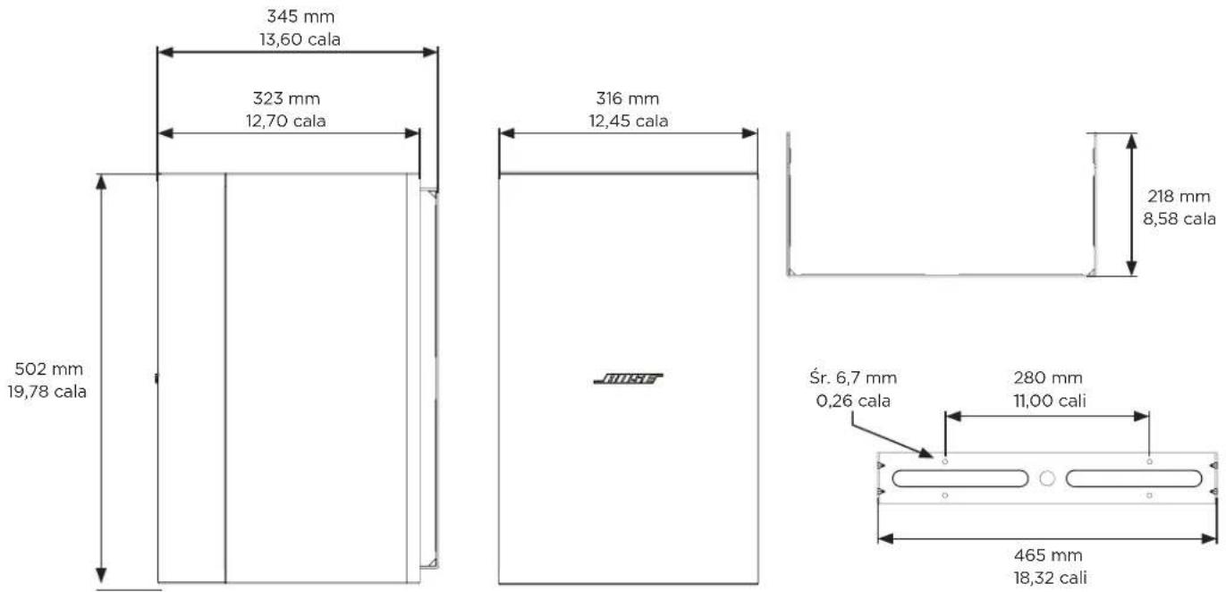 BOSE DesignMax DM10SSub - Wymiary produktu - 1
