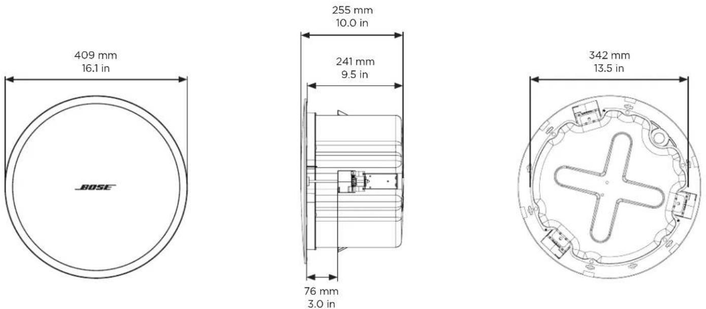 BOSE DesignMax DM8CSUB - Product Dimensions - 1