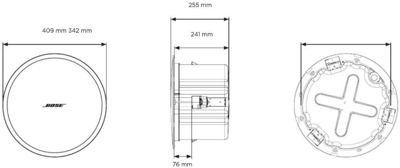 BOSE DesignMax DM8CSUB - Produktmål - 1