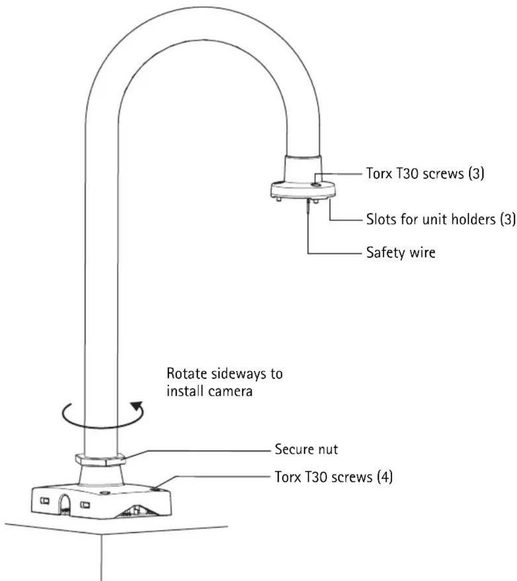 AXIS T91A64 - Install the AXIS T91A62 Parapet Mount - 3