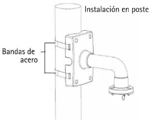 AXIS T91A64 - Instalación del Montaje en poste AXIS T91A67 - 2