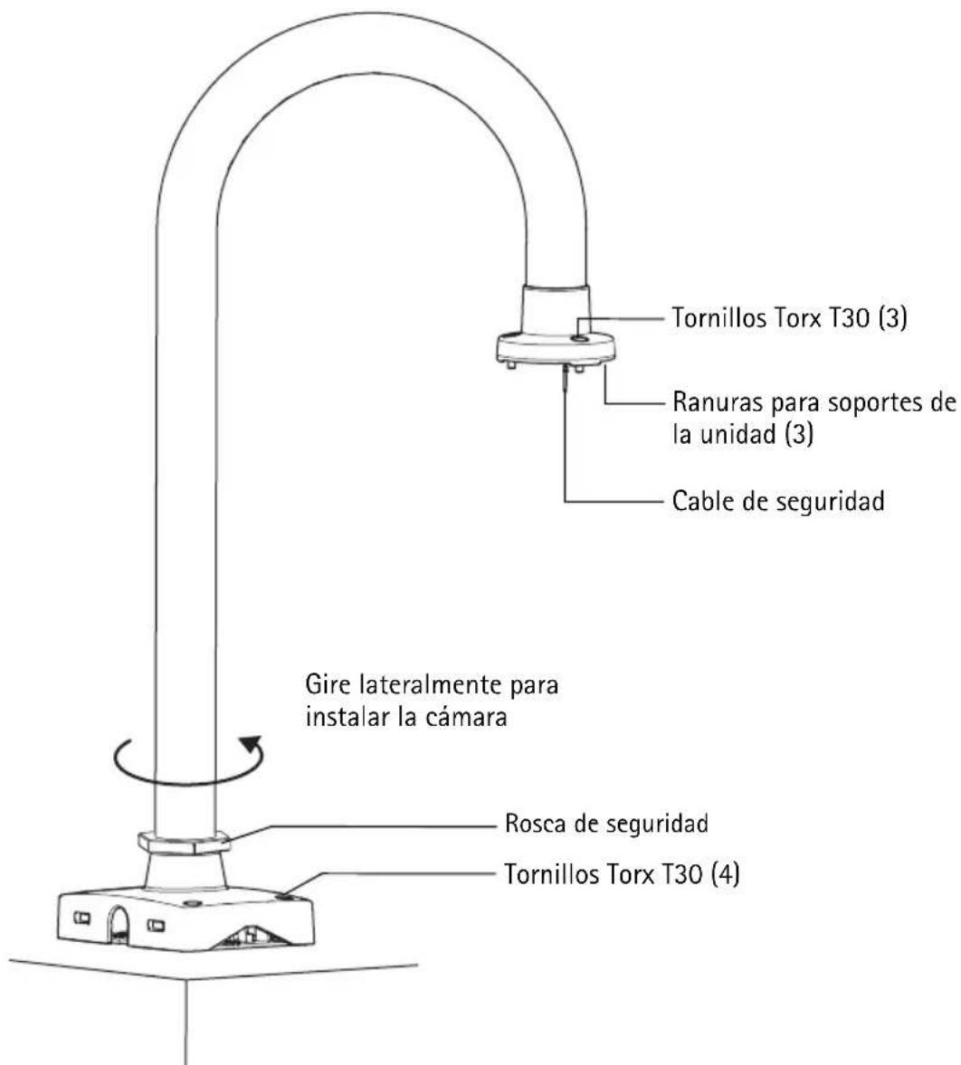 AXIS T91A64 - Instalación del Montaje en parapeto AXIS T91A62 - 2