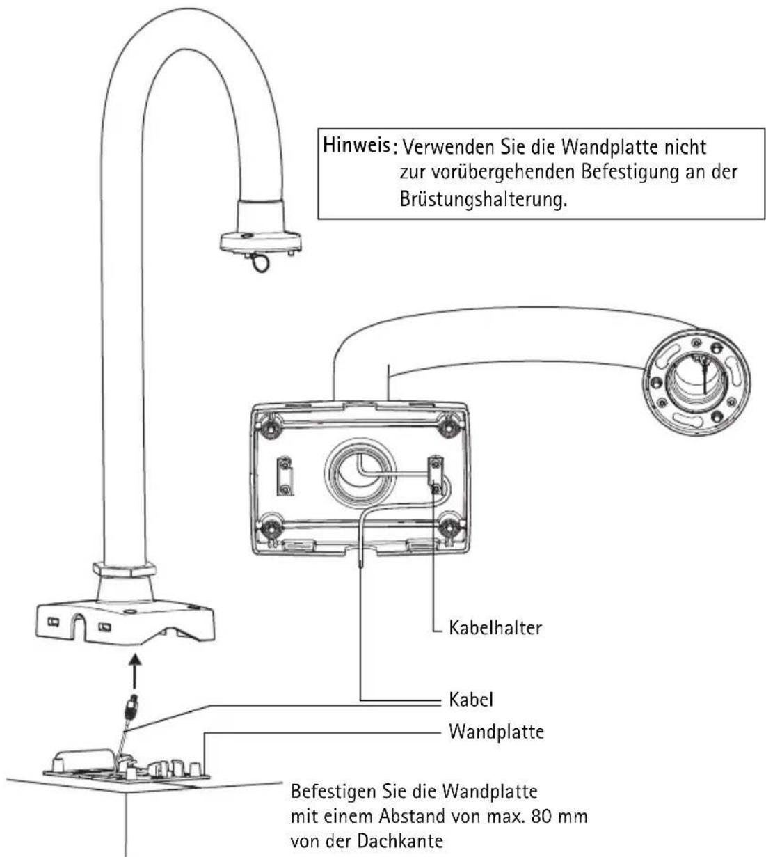 AXIS T91A64 - Installieren der AXIS T91A62 Parapet Mount - 1