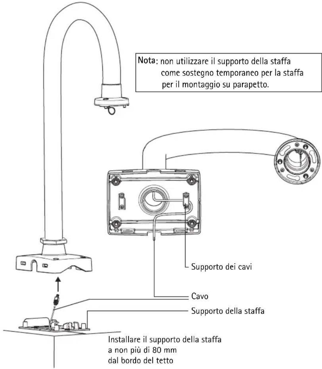 AXIS T91A64 - Installieren der AXIS T91A62 Parapet Mount - 4