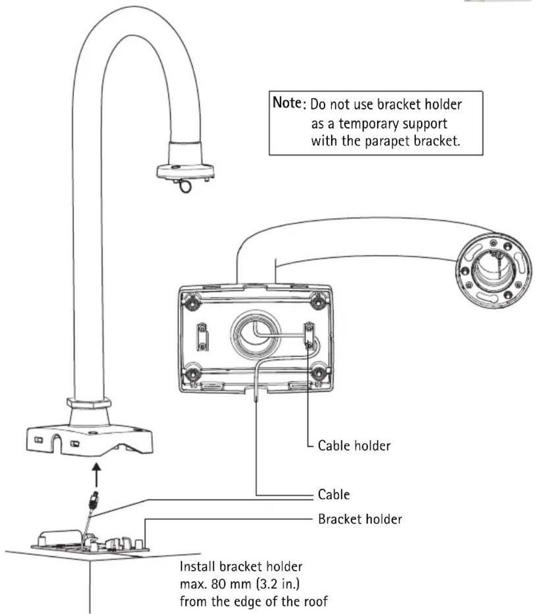 AXIS T91A64 - Install the AXIS T91A62 Parapet Mount - 2