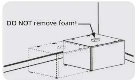 FRIGIDAIRE CFPWD15W - B) Preparing pedestal before mounting washer or dryer - 1
