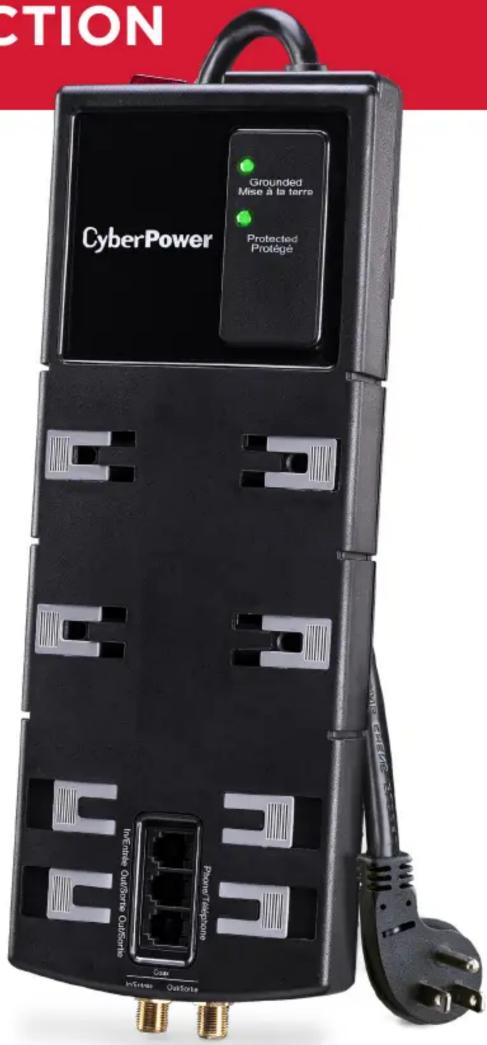 CYBERPOWER Grounded Mise à la terre Protected Protégé InErste Outsource Outsource PowerTelephone Gear InScrew OutSota