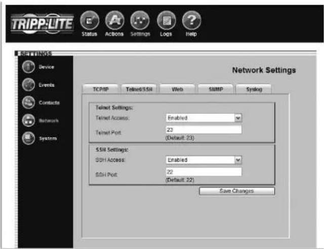Tripp Lite SNMPWEBSOLOHV - Settings > Network - 2