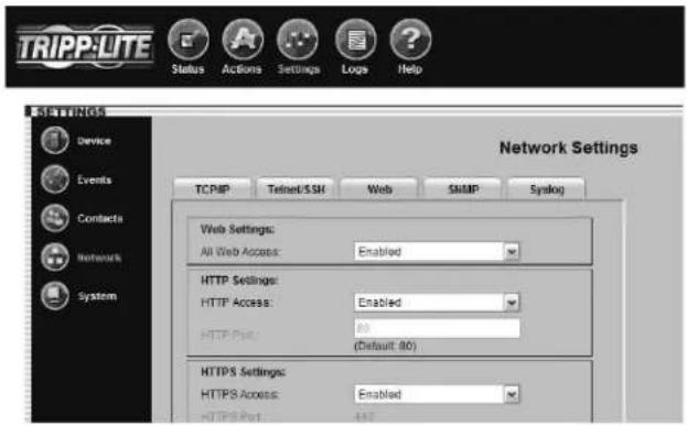 Tripp Lite SNMPWEBSOLOHV - Ajustes > Red (continua) - 2