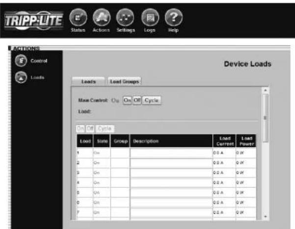 Tripp Lite SNMPWEBSOLOHV - Actions > Loads - 3